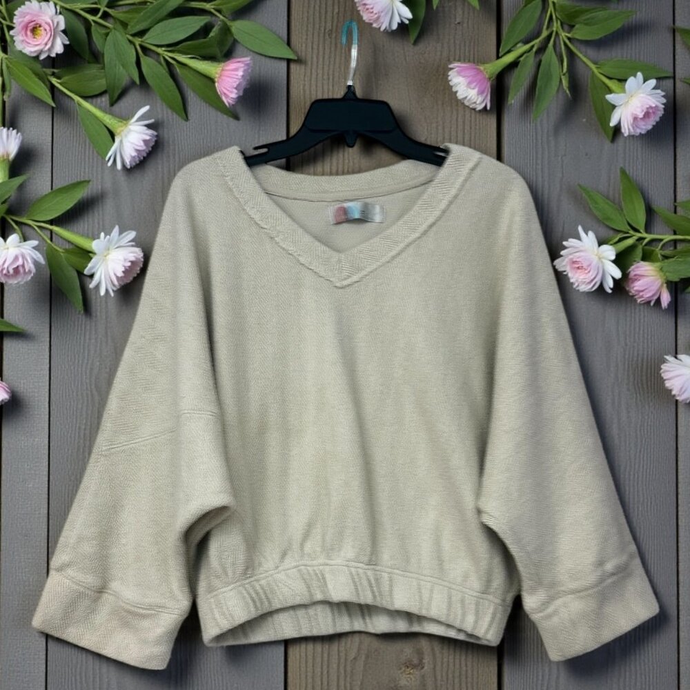 Free People FP Beach Nilla Cream Happy Pullover Sweater Size XS